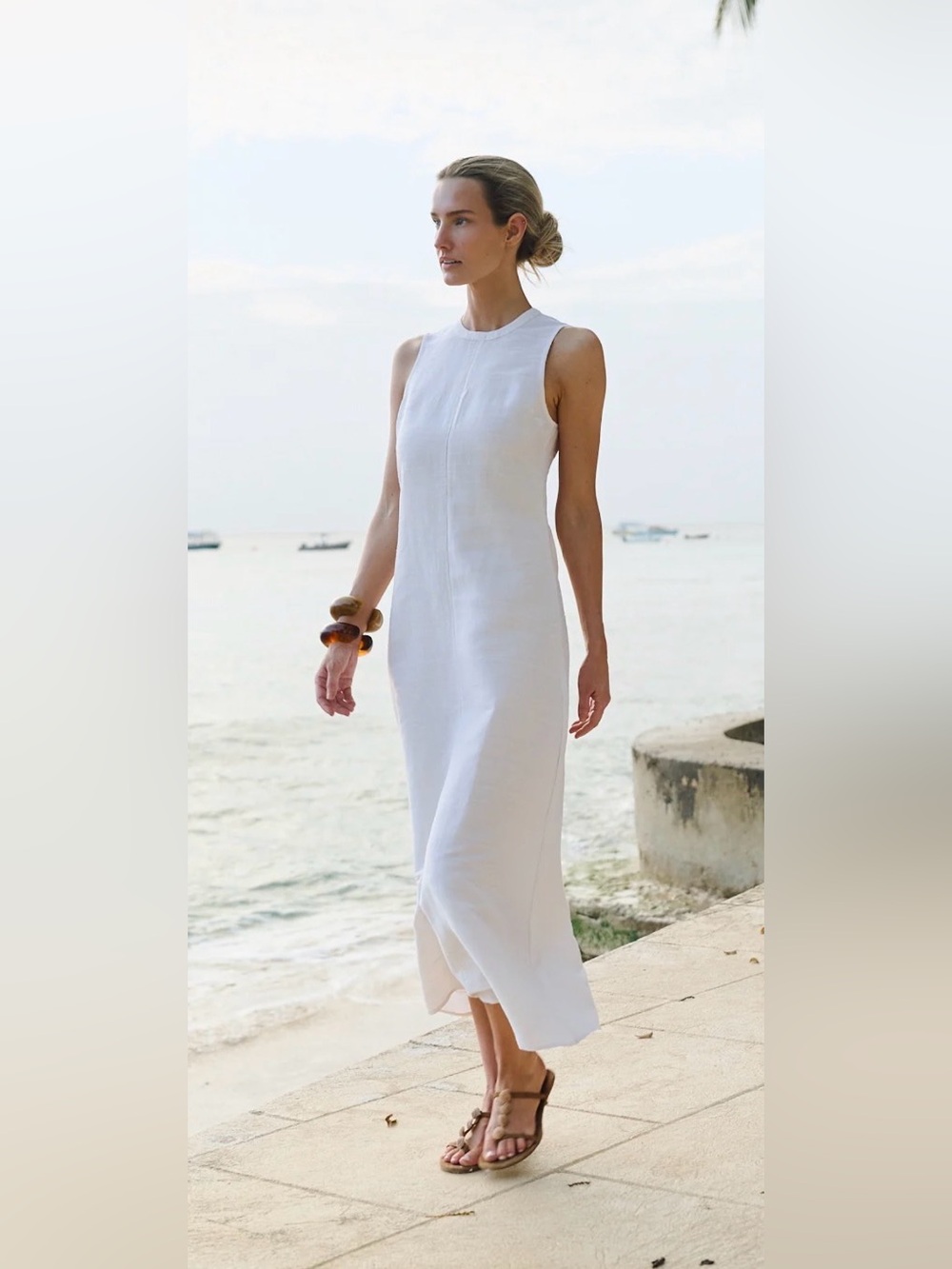 NWT Julia AMORY Slim Jane Dress Dupioni Silk White “Blanc” | M - Picture 2 of 8